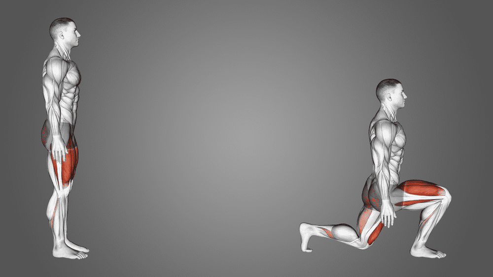 Lunge đúng cách cho nữ, giữ thăng bằng, chân vuông góc